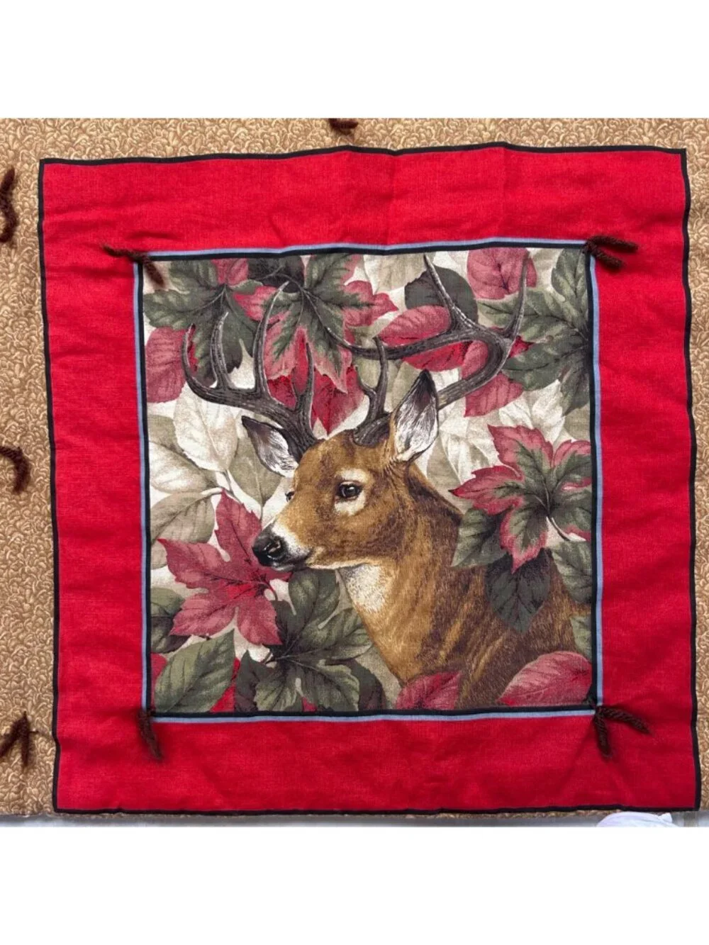 Rustic Woodland Themed Deer Lap Blanket Decoration Wildlife Autumn Harvest
